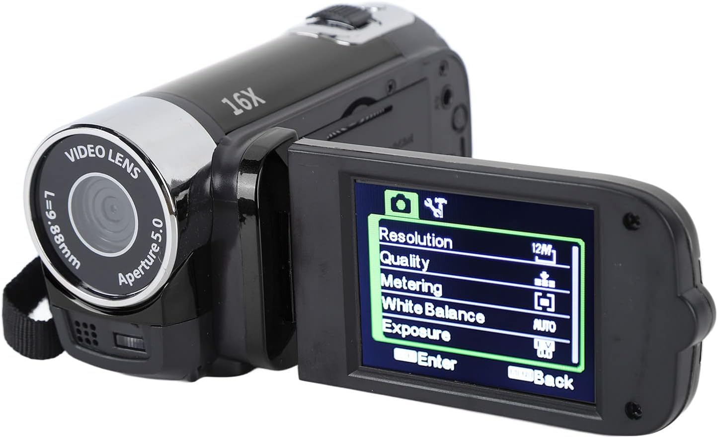1080P HD Camcorder, 16MP DV Camera with 16x Digital Zoom, 2.7in TFT Rotatable Screen, Built-in Speakers, USB (Black) - Image 6