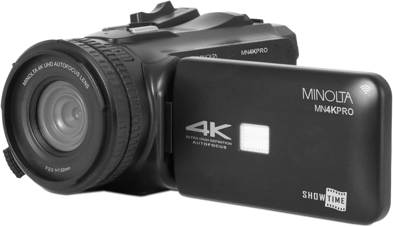 Minolta MN4KPRO 4K60FPS Ultra HD / 64 MP Autofocus Pro Camcorder Kit w/WiFi Bundle with Accessories - Image 4