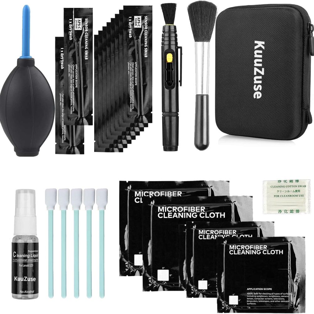 Professional DSLR Camera Cleaning Kit with APS-C Cleaning Swabs, Microfiber Cloths, Camera Cleaning Pen, for Camera Lens, Optical Lens and Digital SLR Cameras.