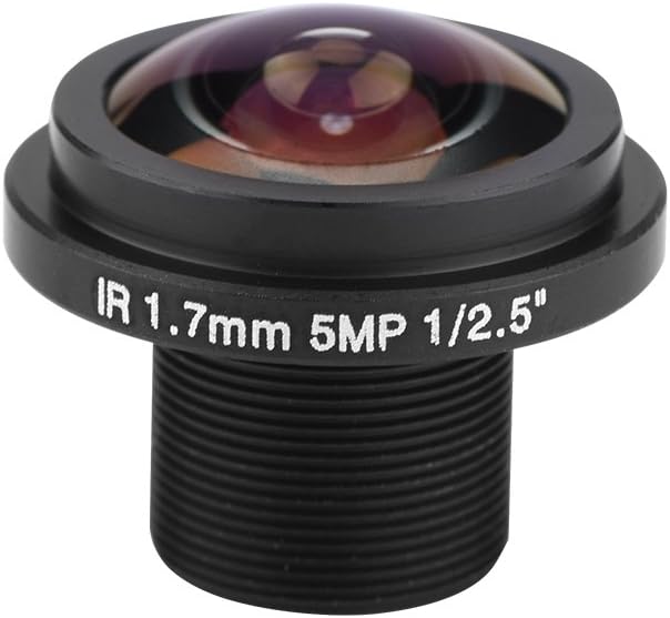 Security Camera Lens, 5MP HD Fisheye Security Camera Lens 1.7mm Length 185¡ãCCTV Lens for Fisheye Security Cam (Black)